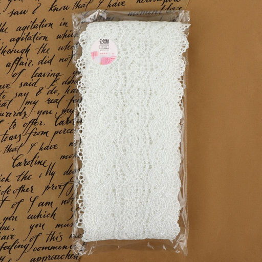 Кружево гипюровое, 105 мм, 6.8±0.5 м, цвет белый