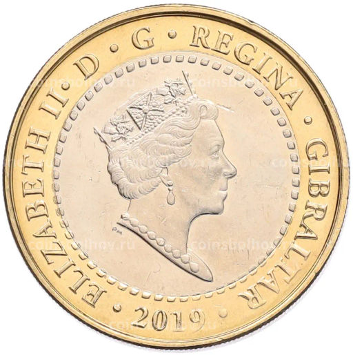 Монета 2 фунта 2019 года Гибралтар Островные игры