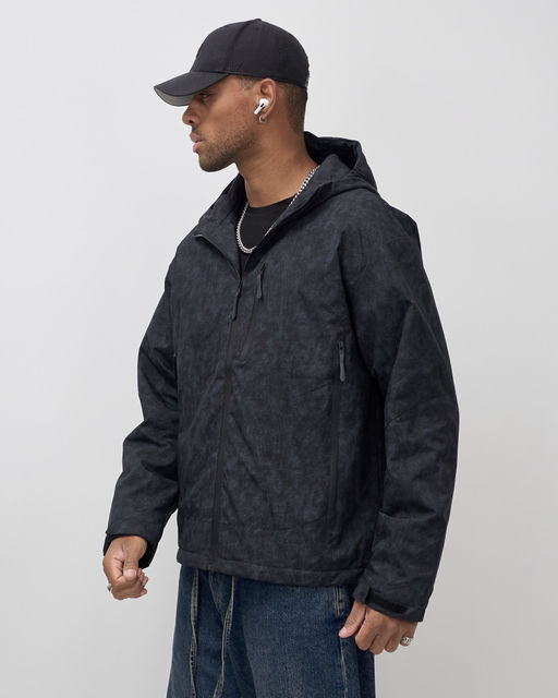 Куртка спортивная мужская весна осень черного цвета 25470Ch - Mtforce фото 7