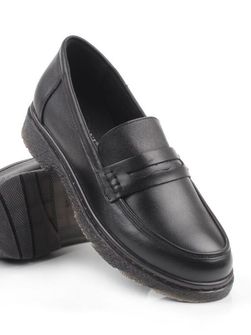 03-DCO59-5 BLACK Лоферы женские (натуральная кожа)