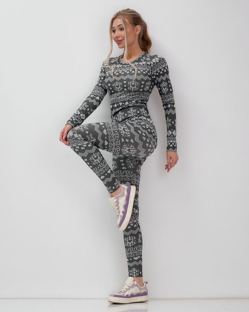 Комплект женского термобелья серого цвета 2520Sr