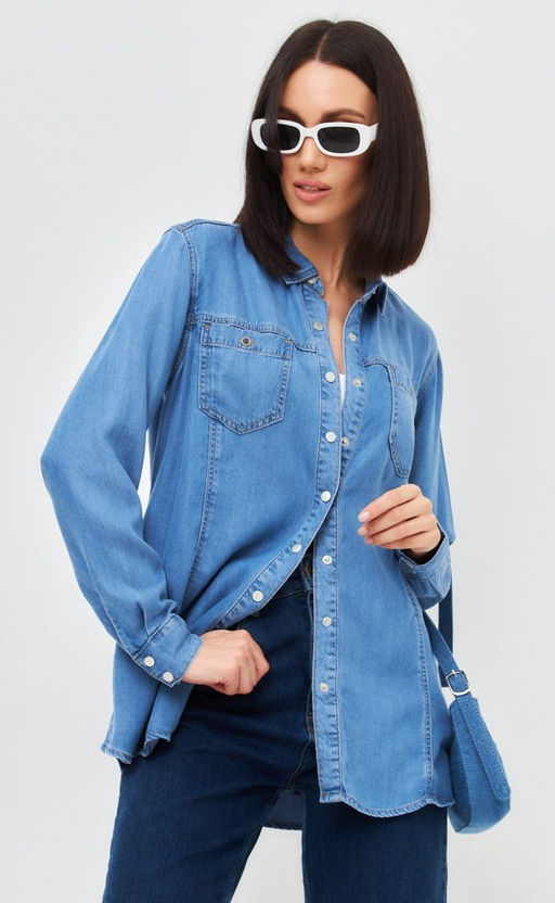 Рубашка джинс P312-0300 m.blue - Primm фото 10