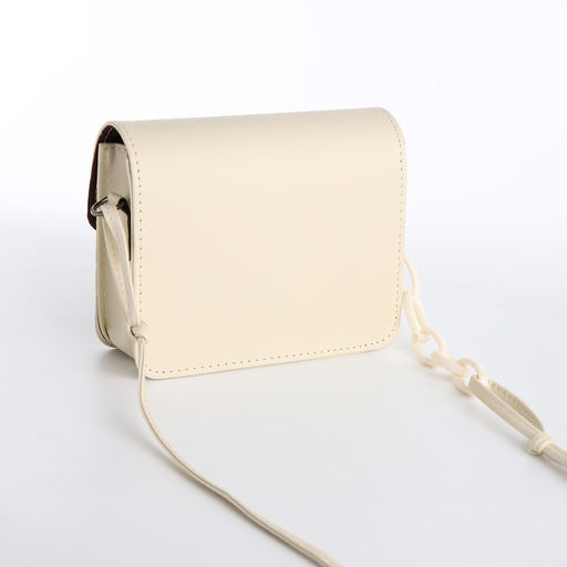 Сумка женская-мессенджер, 17×14×6 см, бежевая