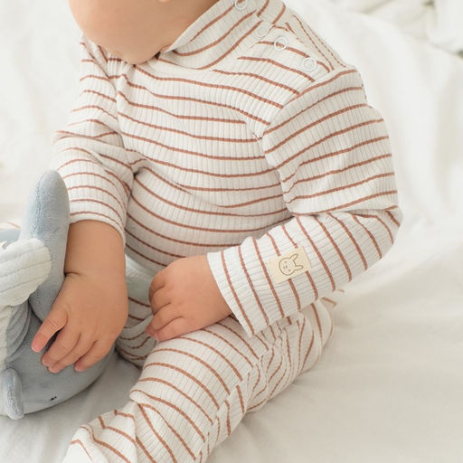 Ползунки-штанишки Крошка Я, BASIC LINE, рост 80-86 см, полоска бежевая  фото 3