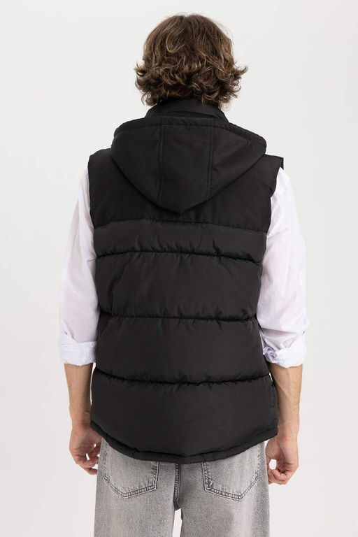 Жилет обычного кроя с капюшоном - Defacto фото 6