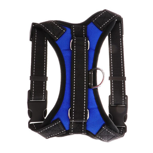 Шлейка К7 мягкая светоотражающая, размер XL, ОГ 74-92 см, вес 28-47,5 кг, синяя - Пижон фото 6