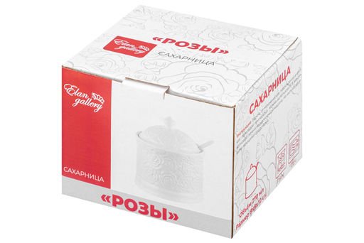 Сахарница 270 мл 9*9*10 см "Розы" + ложка