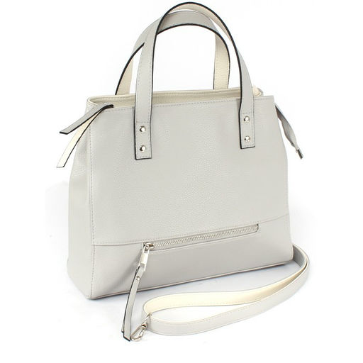 Сумка женская искусственная кожа ADEL-221/ММ, 1 отд+карм/пер, плеч рем, серый св/беж св флотер 259062