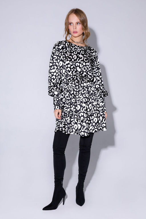 Платье Pirs 4281 Черно-белый лео  фото 8