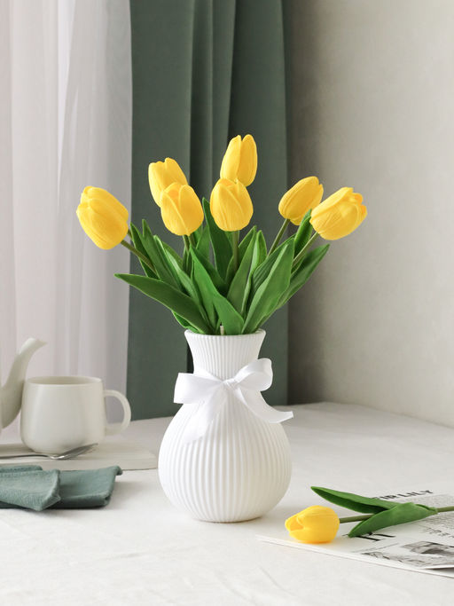 Цветок искусственный Тюльпан 30 см желтые / 1205 /уп 10/200/1200/ латэкс