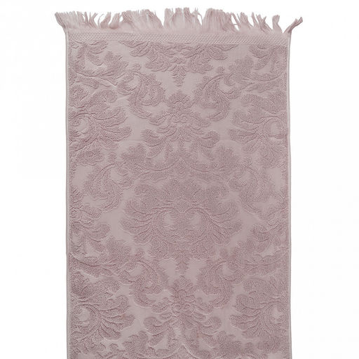 Полотенце махровое "Вензель" 50х90см, хлопок 100%, с бахромой, светло сиреневый (Китай)