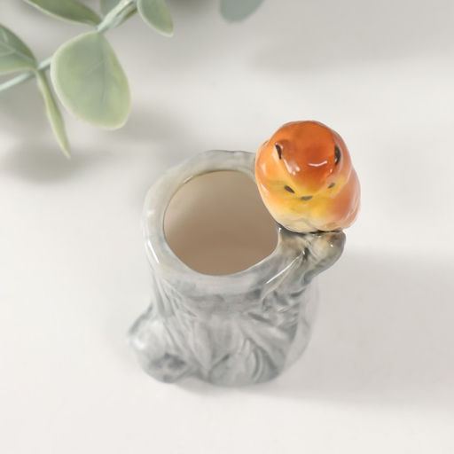 Фигурка - подставка для зубочисток керамика «Филин на пне», 3.7×4.5×8 см