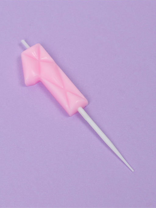 Цена за 3 шт. Свеча для торта «Цифра 1», светло-розовая