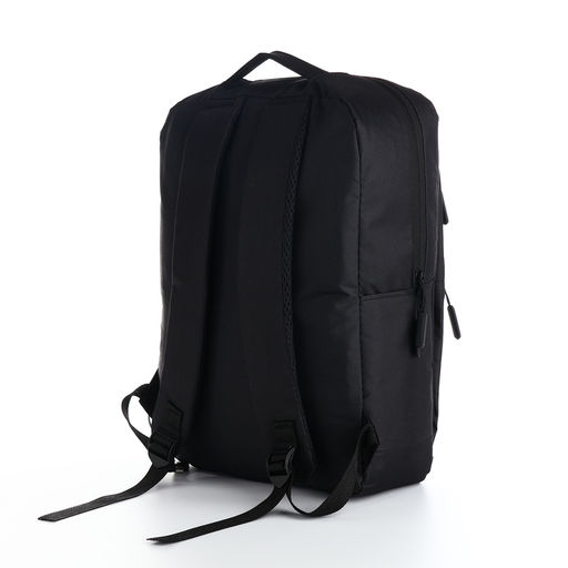 Рюкзак городской на молнии, с USB, 4 кармана, размер 30×12×43 см, чёрный