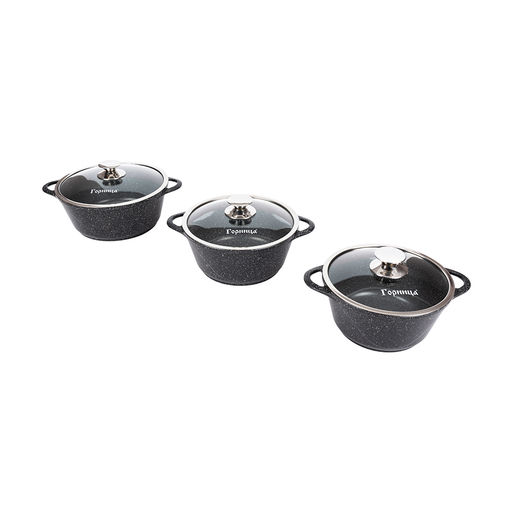 Набор кастрюль Гранит 2л, 3л, 4л с кр., нКас01аг