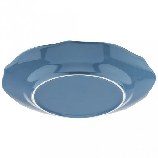 "Утренняя лазурь" Тарелка мелкая фарфоровая д267мм, h30мм, волнистый край, отводка, синий (Китай)