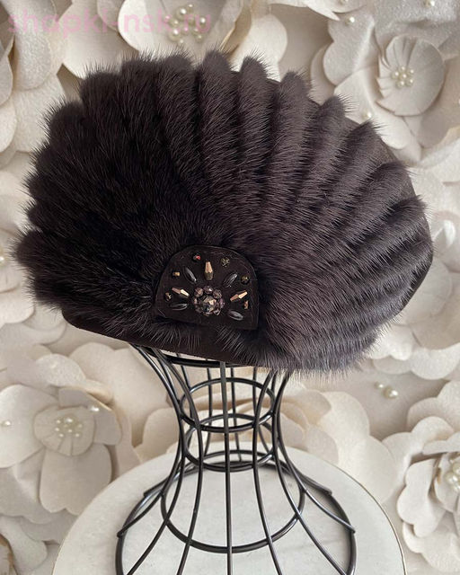 Вера замша мех.норка Берет женский флис (56-58)