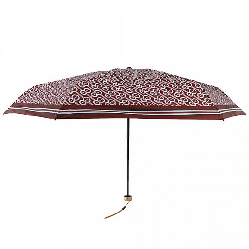 Зонт-мини механический Орнамент ткань эпонж (полиэстер) + черное УФ-покрытие, 6 лучей, д/купола 90см, 5 сложений, 17см в сложенном виде, механизм против ветра, пластмассовая ручка, цвет терракотовый, 225гр (Китай) - Домашняя Мода фото 2