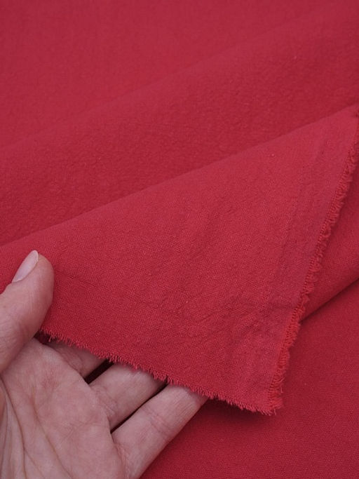Хлопок крэш цв.Красно-малиновый, ш.1.4м, хлопок-100%, 240гр/м.кв - Купава фото 2