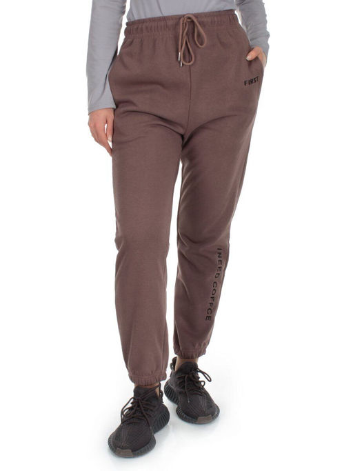 J-02 BROWN Брюки спортивные женские (85% хлопок, 15% полиэстер)
