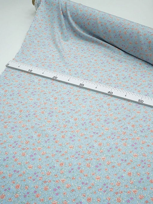 Штапель Весея цв.голубой, ш.1.45м, вискоза-100%, 110гр/м.кв - Купава фото 3