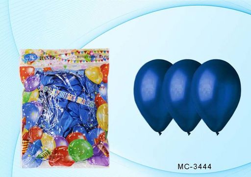 Цена за 10 шт.Шарик воздушный "BASIR" 12", 30см "Металлик синий" (MC-3442)