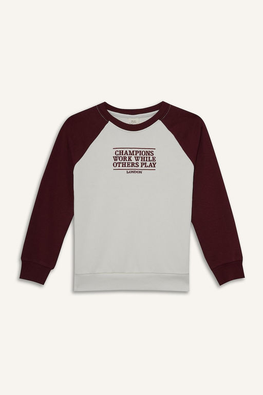 Oversize Geni_ Kal_p Bisiklet Yaka Nak__l_ Sweatshirt Erkek _ocuk - Defacto фото 6