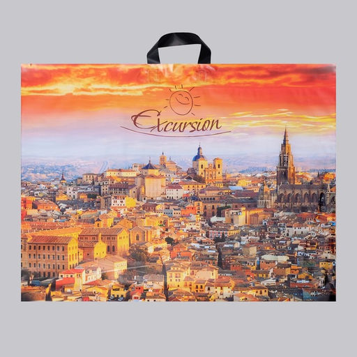 Цена за 25 шт. Пакет «Экскурсия», полиэтиленовый с петлевой ручкой, 71×55 см, 90 мкм