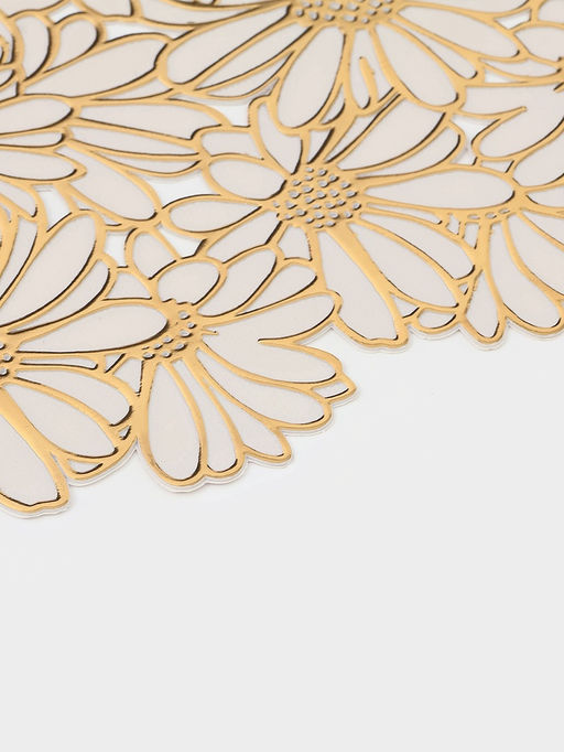 Цена за 2 шт. Салфетка сервировочная на стол Доляна, 45×30 см, бело-золотая