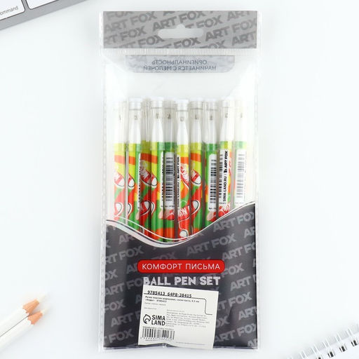 Цена за 10 шт. Ручка пластик шариковая, синяя паста, 0,5 мм Кеды - Artfox фото 8