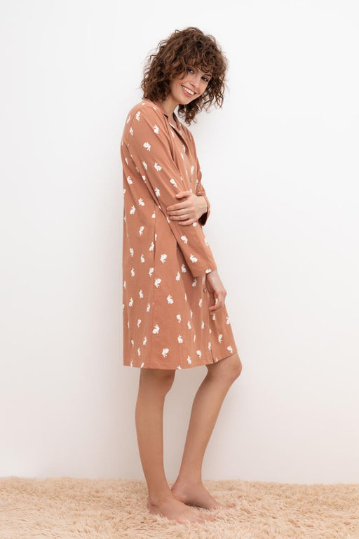 VERY NEAT _ Е 50025/кофейный мусс,белые кролики халат жен  фото 4