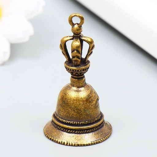 Цена за 2 шт. Колокольчик латунь «Непал», на подвесе, 4.8×2.5×2.5 см