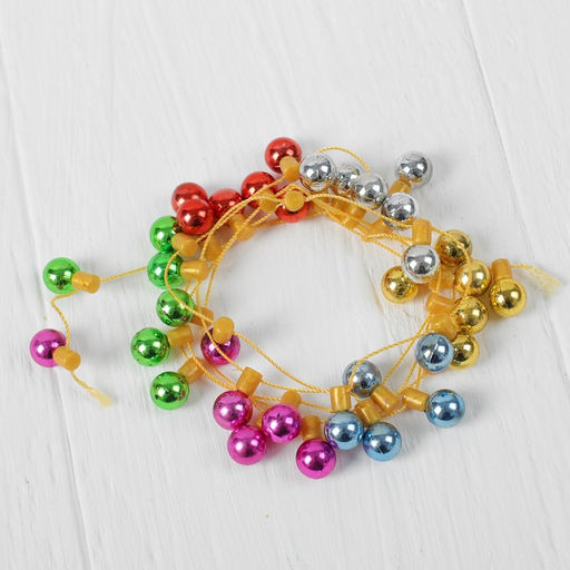 Миниатюра кукольная «Гирлянда - шарик», длина 1 метр, игрушка: 1.5×0.8 см, цвета МИКС