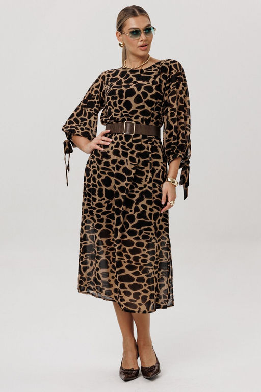 Платье ANELLI 1733 Графичный леопард