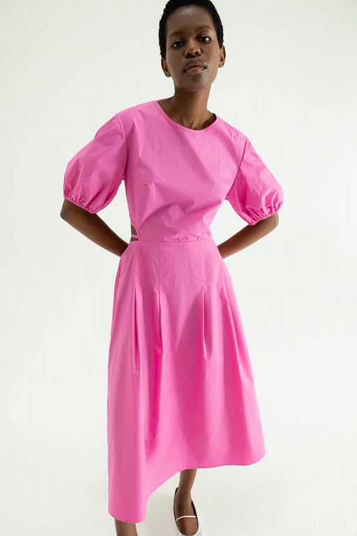 Ярко-розовое приталенное платье - Incity фото 2