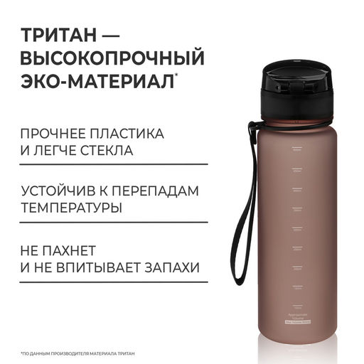 Бутылка спортивная для воды ONLYTOP Fitness, 500 мл, серая