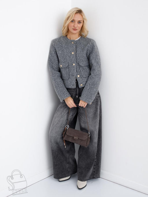 Сумка женская кожаная 6660VG gray Vitelli Grassi