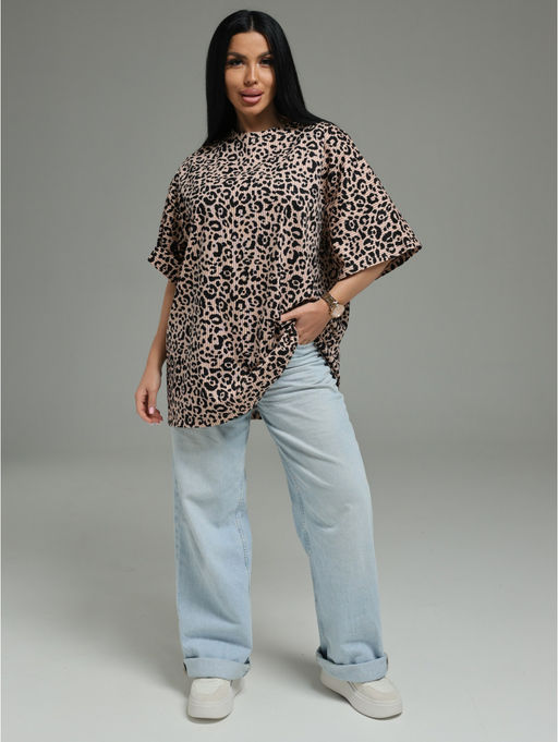 Анита-4 футболка женская (леопард полоса)