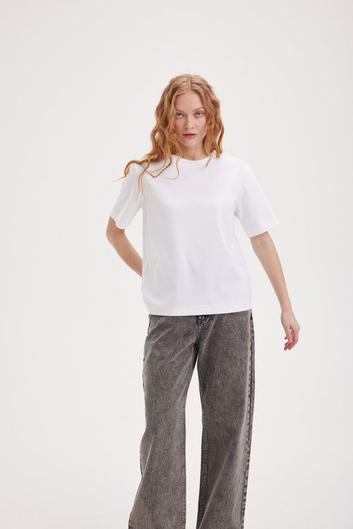 Футболка из мерсеризированного хлопка "Молоко" женская
