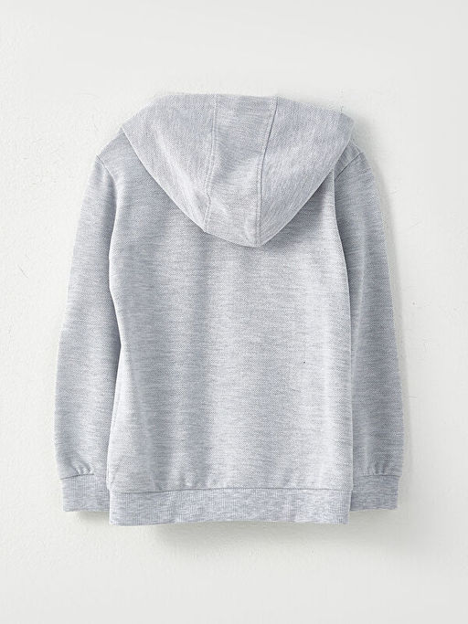 Kap??onlu Basic Uzun Kollu Erkek ?ocuk Fermuarl? Sweatshirt - Waikiki фото 2