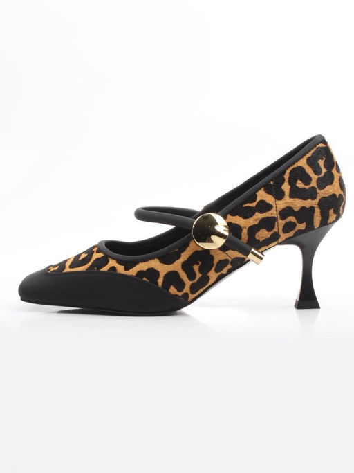 06-DMD-P216 BLACK/LEOPARD Туфли женские (натуральная кожа с ворсом, нубук)