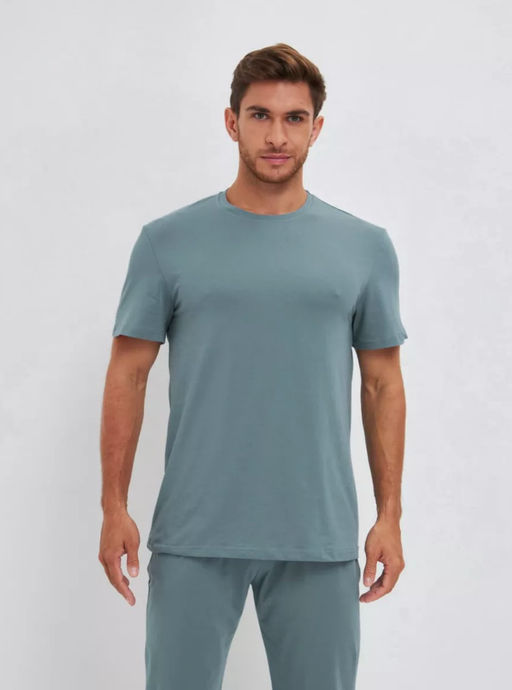 KM1813 Пижама: брюки и футболка ГОЛУБОЙ