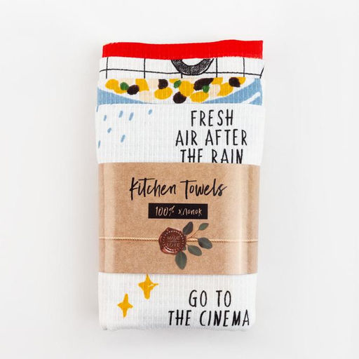 Набор кухонных полотенец Доляна Happiness, 35х60см-4шт, 100% хлопок  фото 10