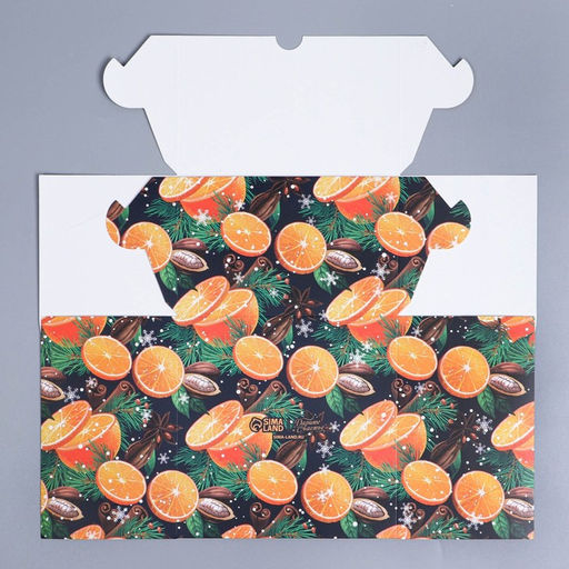 Цена за 5 шт. Коробка складная на 4 капкейка новогодняя с окном «С Новым годом», 16×16×10 см