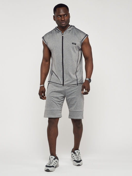 Спортивный костюм летний мужской серого цвета 22610Sr