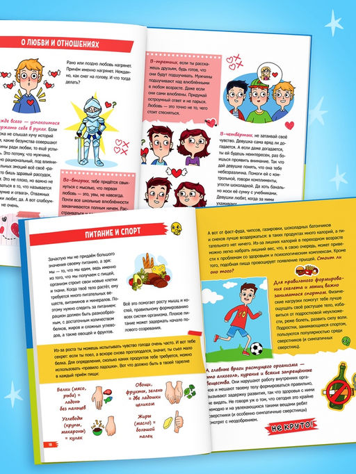 Энциклопедия в твёрдом переплёте "Как растут и меняются мальчики", 72 страницы