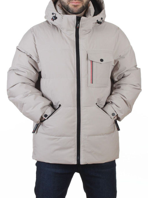 6393 GRAY/BEIGE Куртка мужская зимняя (200 гр. холлофайбер)