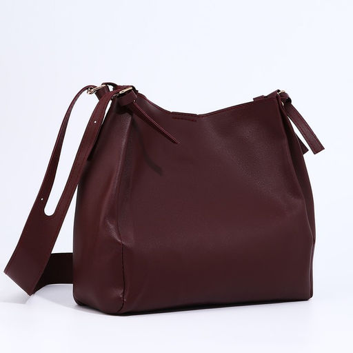 Сумка-мешок на кнопке, цвет бордовый - Simaland фото 6