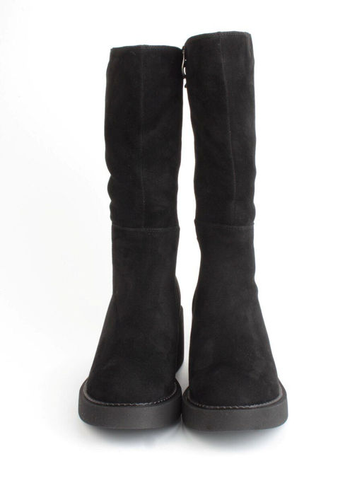 02-FI908-2M BLACK Сапоги зимние женские (натуральная замша, натуральный мех) - Фабричный китай фото 7