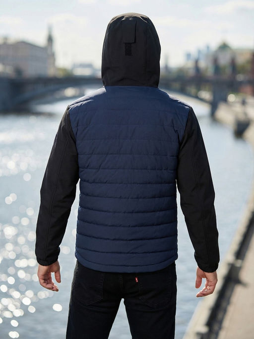 Куртка мужская гибридная стёганая с капюшоном с графеновой подкладкой черного цвета 9627_1Ch - Mtforce фото 93